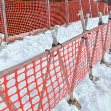 Load image into Gallery viewer, Nuanchu Safety Fence 4 x 50 Feet Orange Plastic Mesh Safety Fencing Roll Temporary Reusable Mesh Fencing Netting for Garden, Snow Fence, Animal Barrier, Poultry, Deer, Construction