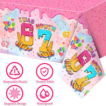 Load image into Gallery viewer, Ulmisfee 3 Pack I was 6 Now I'm 7 Ice Cream Birthday Party Decorations,Disposable Plastic Tablecloth, Ideal Table Cover for Kids & Girls 7TH Birthday Themed Parties, 54 x 108 Inch