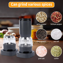 Load image into Gallery viewer, Electric Salt And Pepper Grinder Set, USB Rechargeable, Automatic Salt Pepper Mill Grinder, Adjustable Coarseness Shakers, One-Hand Operation For Kitchen