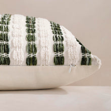 Load image into Gallery viewer, Yamminess Pillow Covers 20x12 Set of 2 Dark Green Striped Throw Pillow Covers Chenille Decorative Pillows Square Cushion Cover for Sofa Couch Bed Living Room Winter Decoratives.