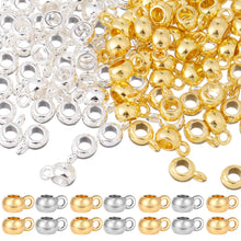 Load image into Gallery viewer, 100pcs Links Bail Beads Alloy Gold Spacer Beads for Jewelry Making Connectors Tube Spacer Loose for DIY Bracelet Pendant Jewelry Making Necklace Craft (50gold & 50silver)