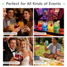 Load image into Gallery viewer, N9R 40 Count 12oz Clear Plastic Wine Cups with Gold Rim - Elegant Origami Ripple Design, Shatterproof & Disposable for Whiskey, Cocktail, Champagne, Parties, Weddings, Events