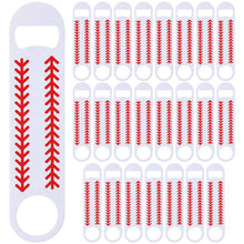 Load image into Gallery viewer, Acellegic 24 Pack Baseball Bottle Opener 7 Inch Stainless Steel Flat Beer Bottle Opener Bulk Double Sided Baseball Stitch Design for Team Fans Gifts, Home Kitchen, Bar, Party Supplies