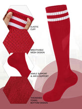 Load image into Gallery viewer, Gnodio Kids Soccer Shin Guards and Socks Youth Soccer Shin Pads Protective Defender Gear for 3-12 Years Old Toddler Children Teen Boys Girls Red L