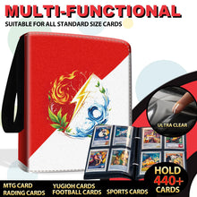 Load image into Gallery viewer, 440 Card Binder 4 Pocke 3-Ring Trading Card Binder with 55 Page Removable Sleeves, High Storage Trading Card Holder Collection Card Album Carrying Organizer Case for TCG Cards-red