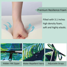 Load image into Gallery viewer, Localive Outdoor Dining Chair Cushion Pad 20"x20" 4Pcs- Tie Straps for Secure Fit, Water-Resistant, UV Resistant, Recycled PFAS-Free Fabric, 3-Year Fabric Warranty, Tropical Leaf