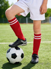 Load image into Gallery viewer, Gnodio Kids Soccer Shin Guards and Socks Youth Soccer Shin Pads Protective Defender Gear for 3-12 Years Old Toddler Children Teen Boys Girls Red L