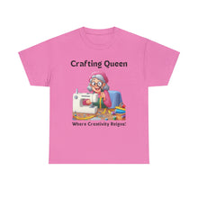 Load image into Gallery viewer, Crafting Queen: Where Creativity Reigns, Grandma Sewing Cotton Classic T-shirt