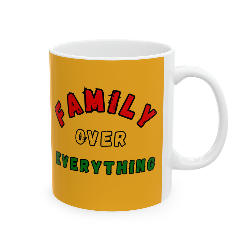 Family over Everything Afrocentric 11oz Ceramic Beverage Mug Tableware