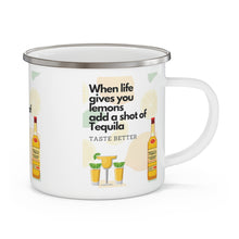 Load image into Gallery viewer, When Life Gives you Lemons Add a Shot of your Favorite Enamel Campfire 12oz Stainless Steel Mug #2