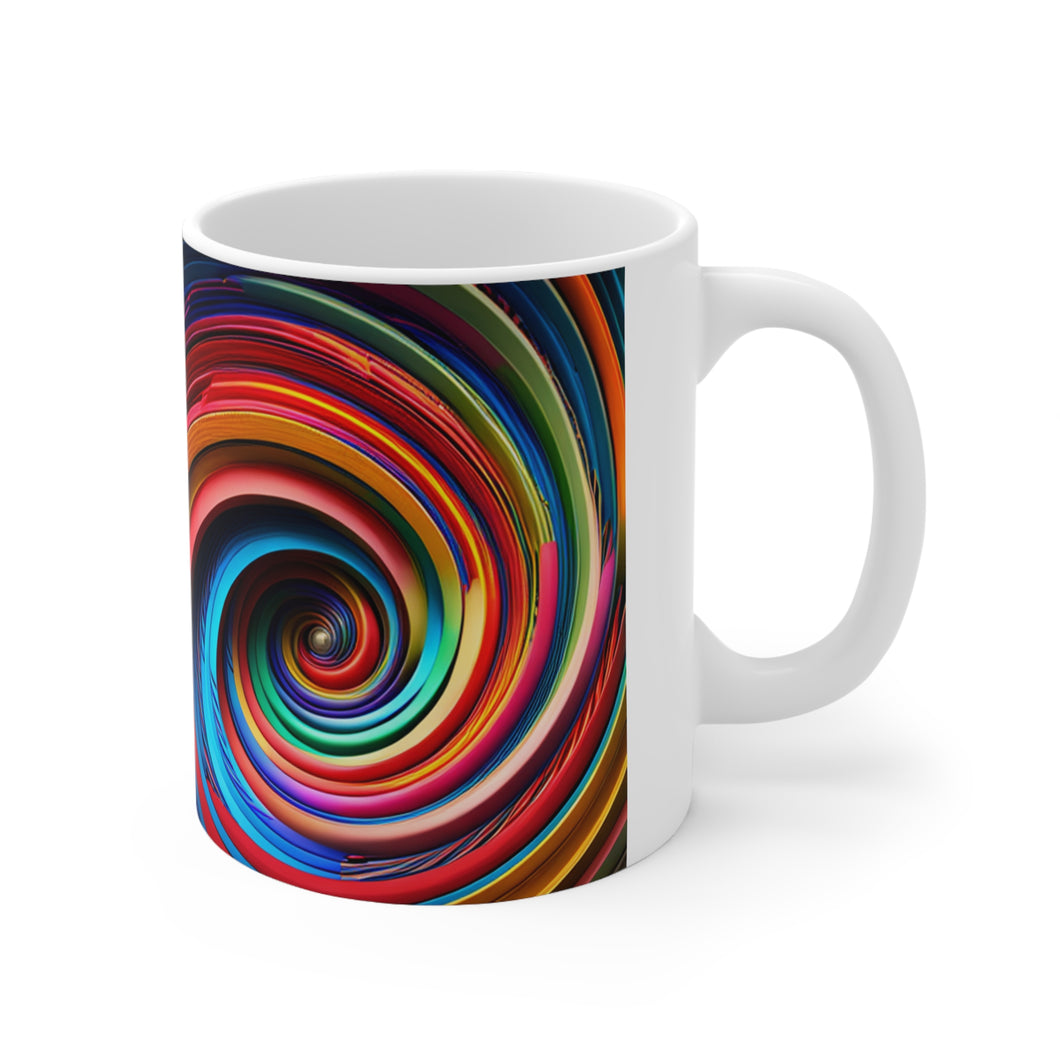 Bright Rainbow Swirls in Motion #2 Mug 11oz mug AI-Generated Artwork
