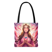 Load image into Gallery viewer, Angel with Wings Love the Pink Heart Series Tote Bag AI Artwork 100% Polyester #15