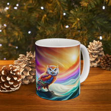 Load image into Gallery viewer, Beautiful Owl Standing in a Sea of Colors #10 Mug 11oz mug AI-Generated Artwork