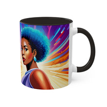 Load image into Gallery viewer, Colors of Africa Pop Art Colorful #10 AI 11oz Black Accent Coffee Mug
