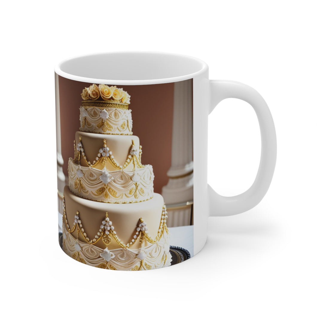 Happy Birthday Cake Celebration #7 Ceramic 11oz mug AI-Generated Artwork
