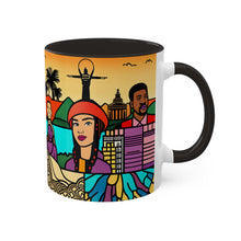 Load image into Gallery viewer, Colors of Africa Pop Art Black Colorful #26 AI 11oz Black Accent Coffee Mug