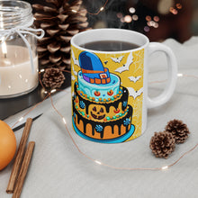 Load image into Gallery viewer, Happy Spooky Halloween Cake Celebration #19 Ceramic 11oz Mug AI-Generated Artwork