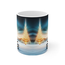 Load image into Gallery viewer, Here Comes Motorcycling Santa 11 oz Ceramic Mug Package Delivery Wrap-a-round #1