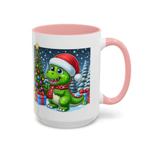Load image into Gallery viewer, Mug Dinosaur Santa Hat Tree Star Holiday Coffee Cup 11, 15oz
