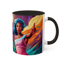Load image into Gallery viewer, Colors of Africa Pop Art Colorful #6 AI 11oz Black Accent Coffee Mug