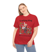 Load image into Gallery viewer, Crafting King: Where Creativity Reigns, Grandpa 100% Cotton Classic Fit T-shirt