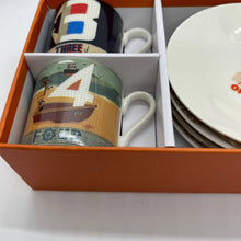 Load image into Gallery viewer, Paul Thurlby's Numbered Espresso Cups (4) Saucers (4) Set of 8 pieces
