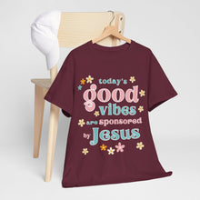 Load image into Gallery viewer, Christian Unisex Tee - Today's Good Vibes Sponsored by Jesus