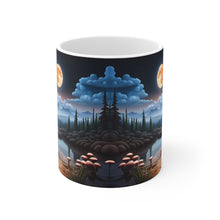 Load image into Gallery viewer, Lunar Moon Scene Toadstools and Lillies #2 Mug 11oz mug AI-Generated Artwork