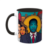Load image into Gallery viewer, Colors of Africa Pop Art Black Colorful #21 AI 11oz Black Accent Coffee Mug