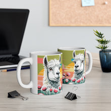 Load image into Gallery viewer, Good Vibes Cute Llama Funny #10 Ceramic 11oz Mug AI-Generated Artwork