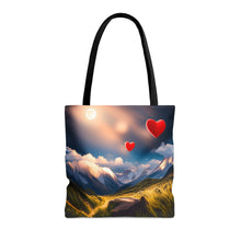 Load image into Gallery viewer, Mountain Red Skies Series #1 Tote Bag AI Artwork 100% Polyester