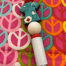 Load image into Gallery viewer, Nurse beaded pen with blue Custom Handmade Beaded Pen