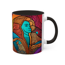 Load image into Gallery viewer, Colors of Africa Pop Art Black Colorful #28 AI 11oz Black Accent Coffee Mug