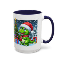 Load image into Gallery viewer, Mug Dinosaur Santa Hat Tree Star Holiday Coffee Cup 11, 15oz
