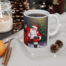 Load image into Gallery viewer, Merry Christmas Santa Fire Place Ceramic Mug 11oz Design #1 Wrap-a-around