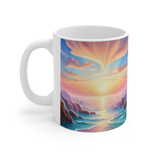 Load image into Gallery viewer, Pastel Sea-life Sunset #11 Ceramic Mug 11oz mug AI-Generated Artwork