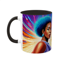 Load image into Gallery viewer, Colors of Africa Pop Art Colorful #10 AI 11oz Black Accent Coffee Mug