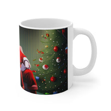 Load image into Gallery viewer, Merry Christmas Santa Fire Place Ceramic Mug 11oz Design #2 Wrap-a-round
