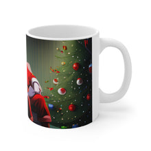 Load image into Gallery viewer, Merry Christmas Santa Fire Place Ceramic Mug 11oz Design #2 Wrap-a-round