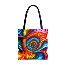 Load image into Gallery viewer, Turning Point Tye Dye Swirls and Ripples Tote Bag AI Artwork 100% Polyester #9