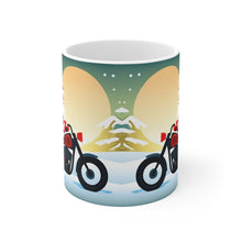 Load image into Gallery viewer, Moonlight Motorcycling Santa 11 oz Ceramic Mug Package Delivery Wrap-a-round #3
