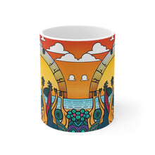 Load image into Gallery viewer, Beach Vibes Retro Concert #11 Ceramic 11oz Mug AI Artwork