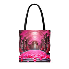 Load image into Gallery viewer, Cathedral of Love filled with Pink Heart Series Tote Bag AI Artwork 100% Polyester #8