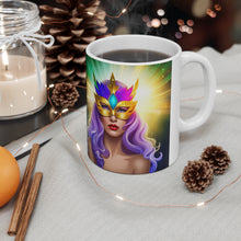 Load image into Gallery viewer, Mardi Gras Mask Ribbon #5 Mug AI-Generated Artwork 11oz mug