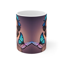 Load image into Gallery viewer, June Opal Birth Month Colors Fairies & Butterflies #4 Mug 11oz mug AI-Generated Artwork