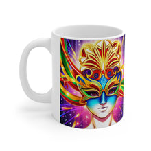 Load image into Gallery viewer, Mardi Gras Mask Ribbon #1 Mug AI-Generated Artwork 11oz mug