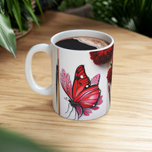 Load image into Gallery viewer, July Ruby Birth Month Colors Fairies & Butterflies #3 Mug 11oz mug AI-Generated Artwork