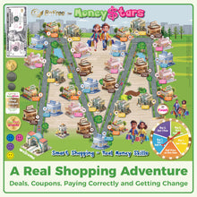 Load image into Gallery viewer, BeFree for MoneyStars – Kids Board Game Age 7+ | Fun Play Money Shopping Game with Bills & Coins and Store Deals | Make Smart Choices, Pay, Get Change & Win by Saving | Educational Strategy Game