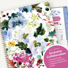 Load image into Gallery viewer, Blue Sky Kelly Ventura 2026-2027 Weekly and Monthly Academic Year Student Planning Calendar, July 2026 - June 2027, 8.5" x 11", Flexible Cover, Wirebound, Laminated Tabs, Storage Pocket, Magnetic & Snap In Book Marks, Includes Stickers, Blooming