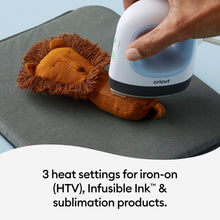 Load image into Gallery viewer, Cricut EasyPress Mini Heat Press for Small Objects like Shoes, Stuffed Animals, Hats & More, 3 Heat Settings & Precision Tip, Ceramic-Coated Heat Plate, Compact & Lightweight, Zen Blue